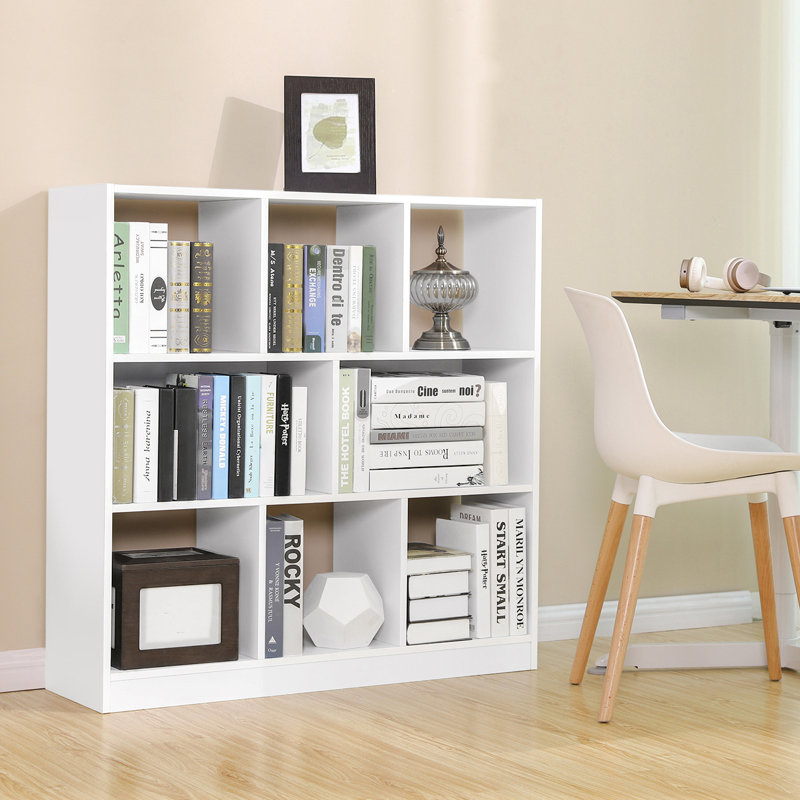 Latitude Run® Wooden Bookcase With Open Shelves, Freestanding Bookshelf